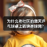 为什么老社区的露天乒乓球桌上砖块是球网?(图4) 为什么老社区的露天乒乓球桌上砖块是球网?(图4)
